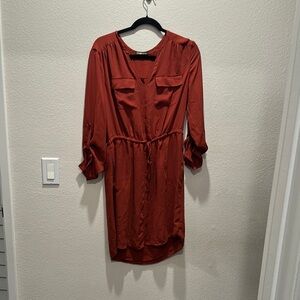 Chic Brown Long Sleeve Dress